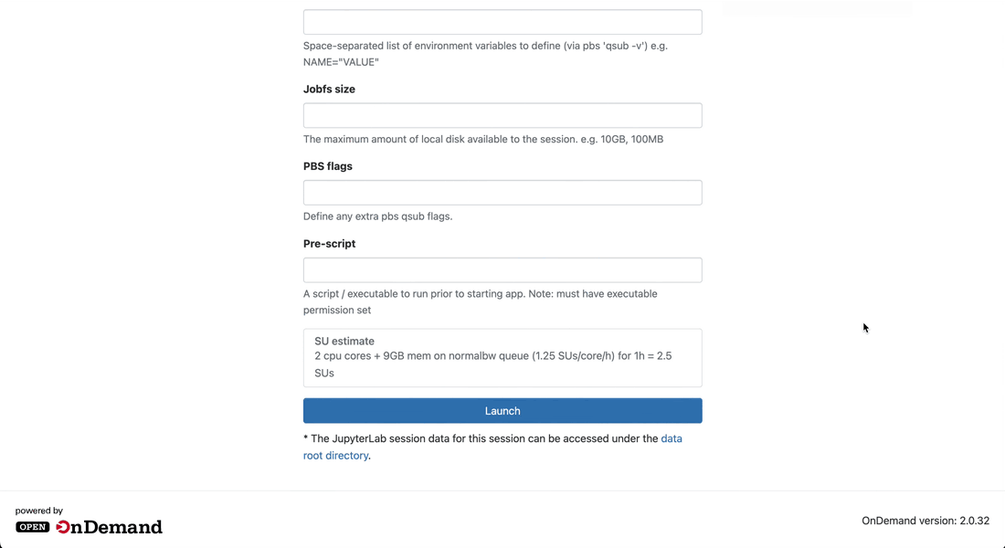 Launch ARE JupyterLab